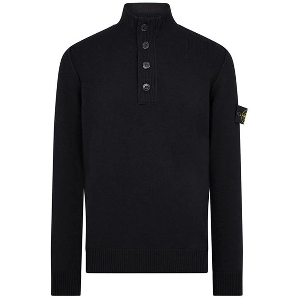 Stone Island Lambswool quarter Zip Knitwear - Blue